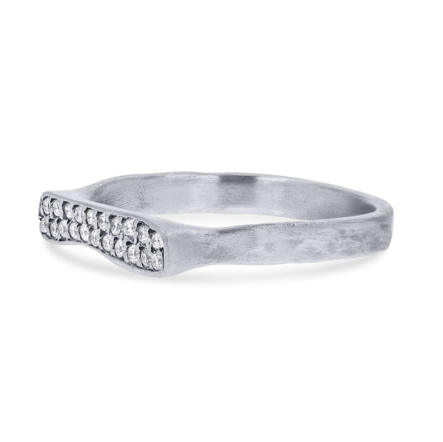 Lika Behar Sterling Silver Stockton Pavé Diamond Stacking Ring