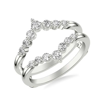 Contemporary V-Shape Shared Prong Diamond Ring Enhancer - Skeie's Jewelers