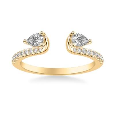Contemporary Open Ring Enhancer with Pear Shaped Diamonds - Skeie's Jewelers