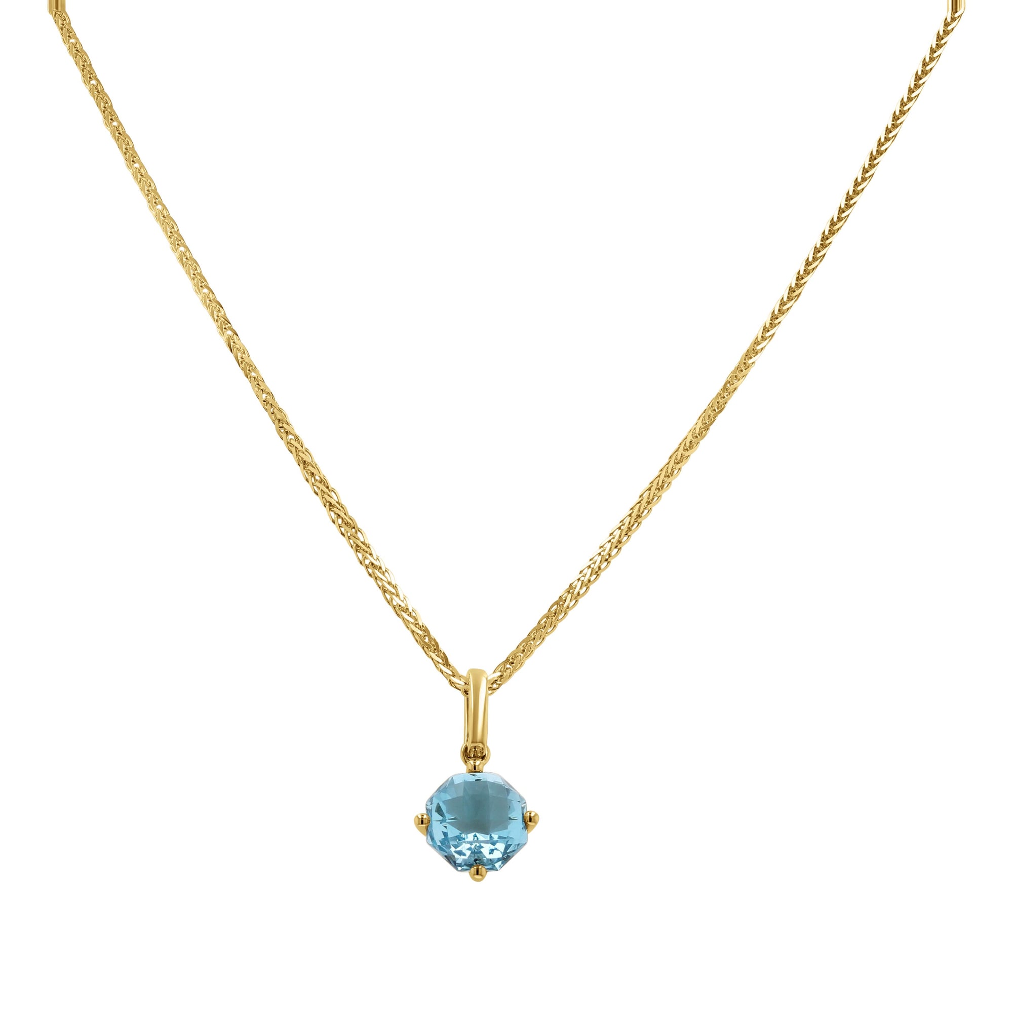 Blue Topaz East-West Round Pendant - Skeie's Jewelers