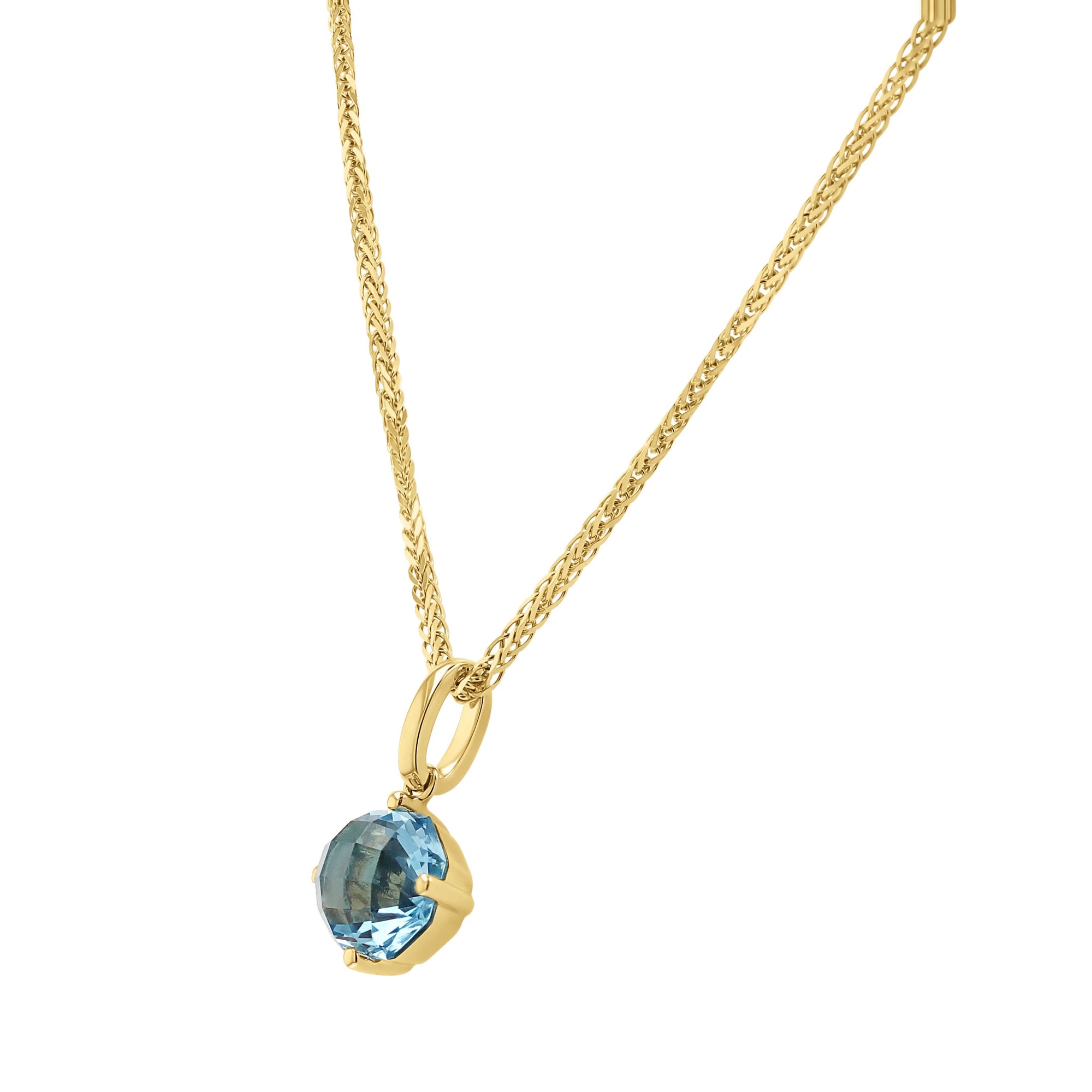 Blue Topaz East-West Round Pendant - Skeie's Jewelers