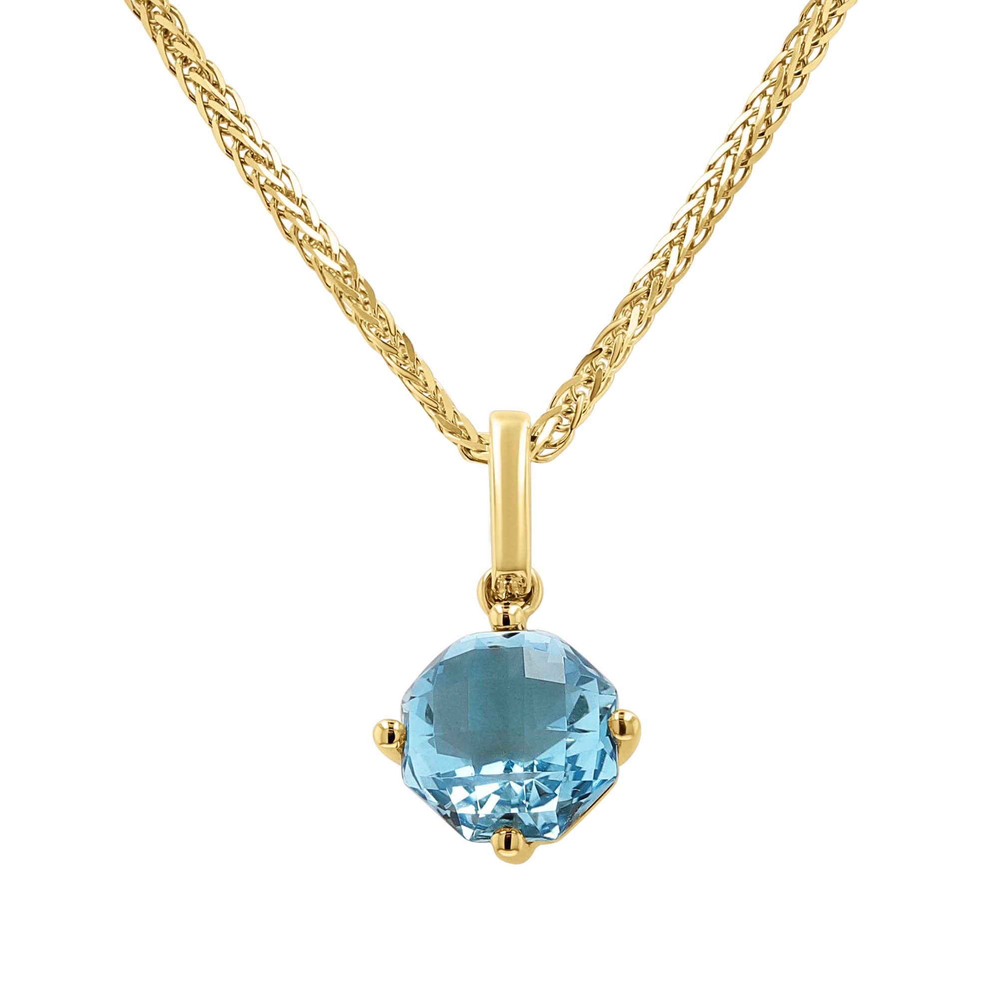 Blue Topaz East-West Round Pendant - Skeie's Jewelers