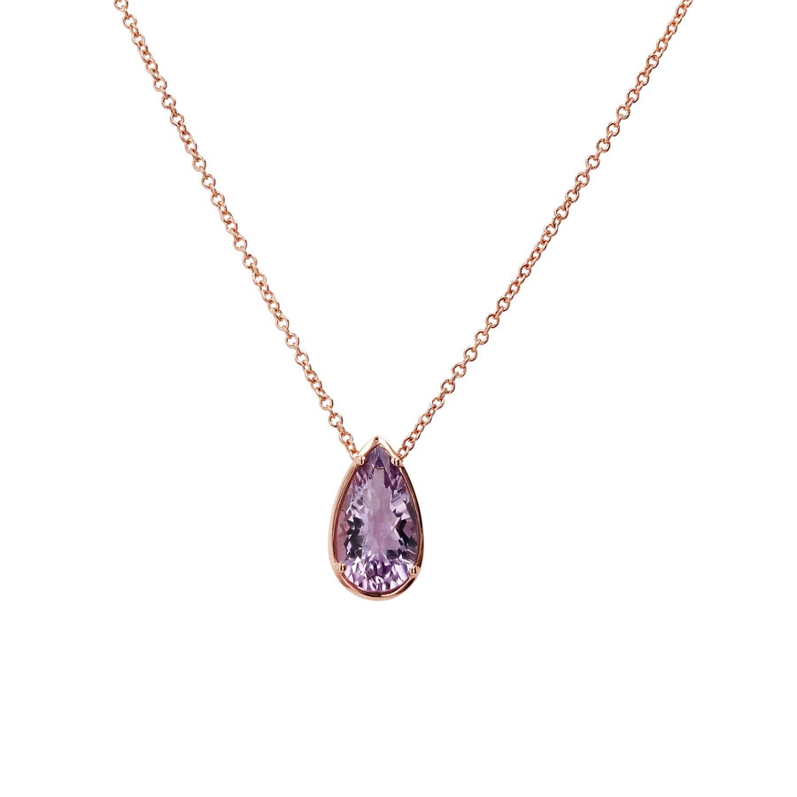 Lavender Amethyst Rose Gold Pendant Necklace