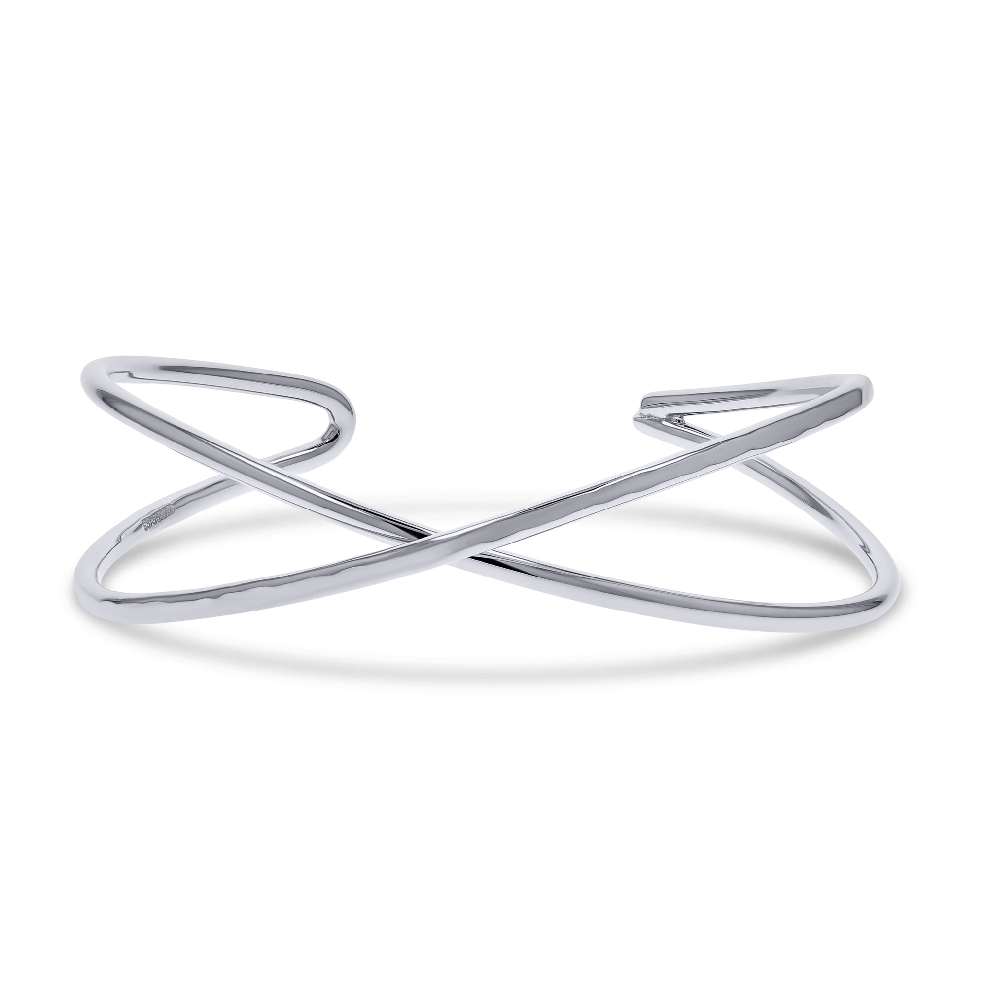 Silver Hammered Crossed Cuff Bracelet - Skeie's Jewelers