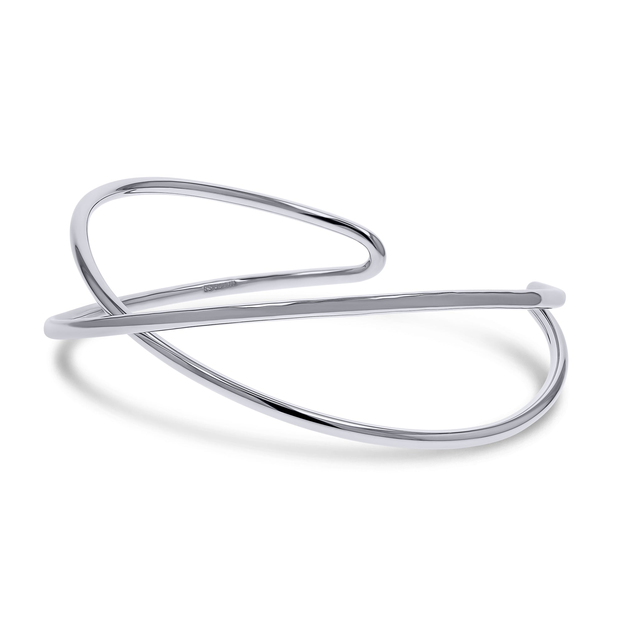 Silver Hammered Crossed Cuff Bracelet - Skeie's Jewelers