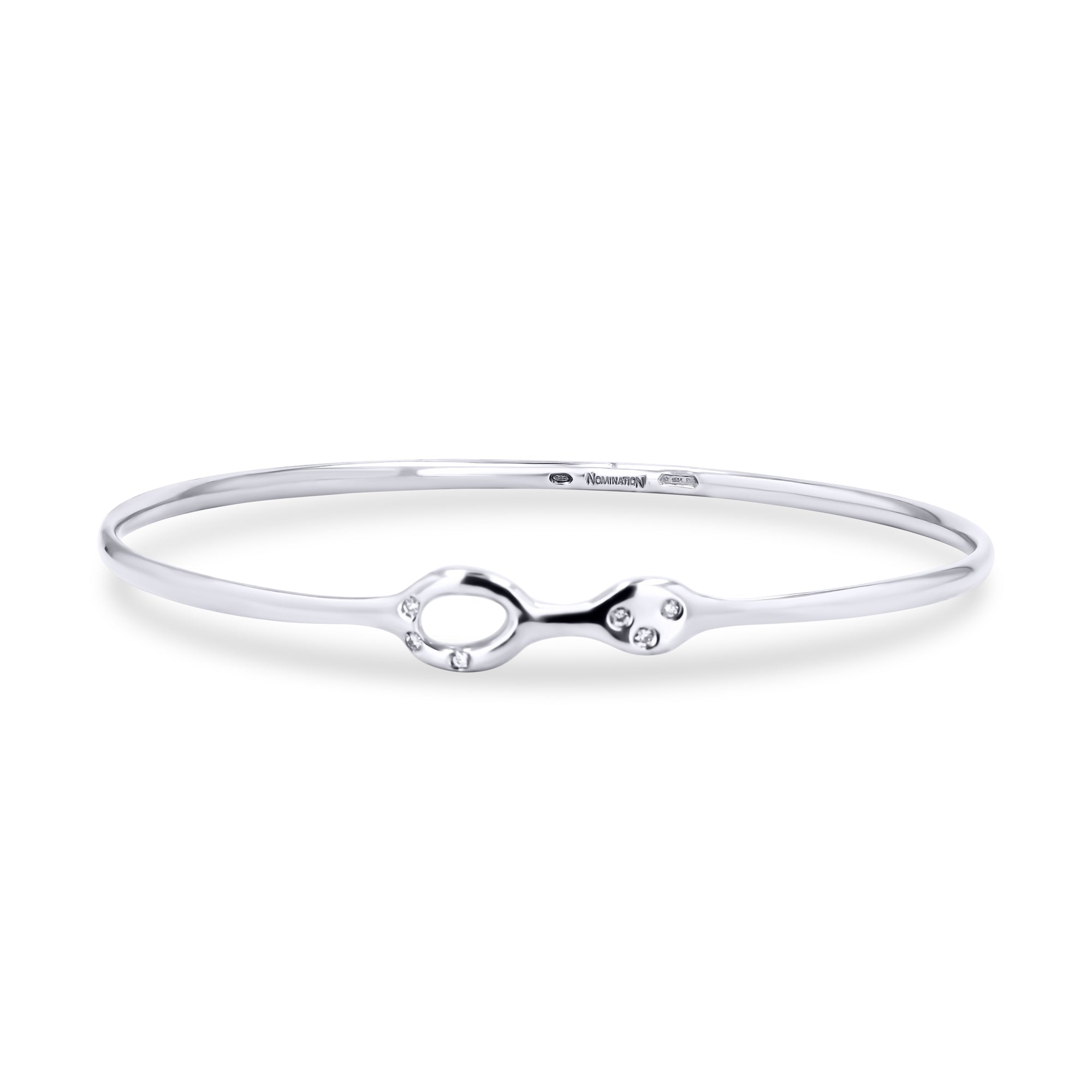 Sterling Silver Diamond Bangle Bracelet - Skeie's Jewelers