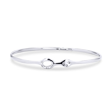 Sterling Silver Diamond Bangle Bracelet