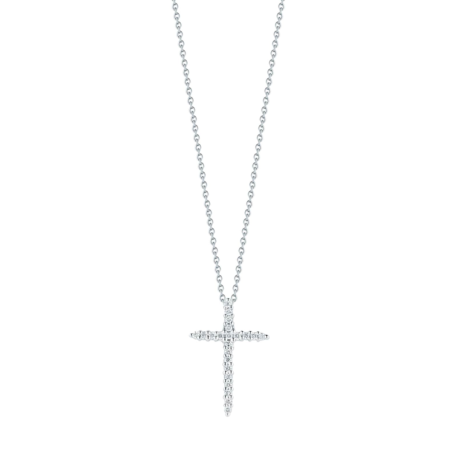 ROBERTO COIN SLIVER WHITE GOLD CROSS