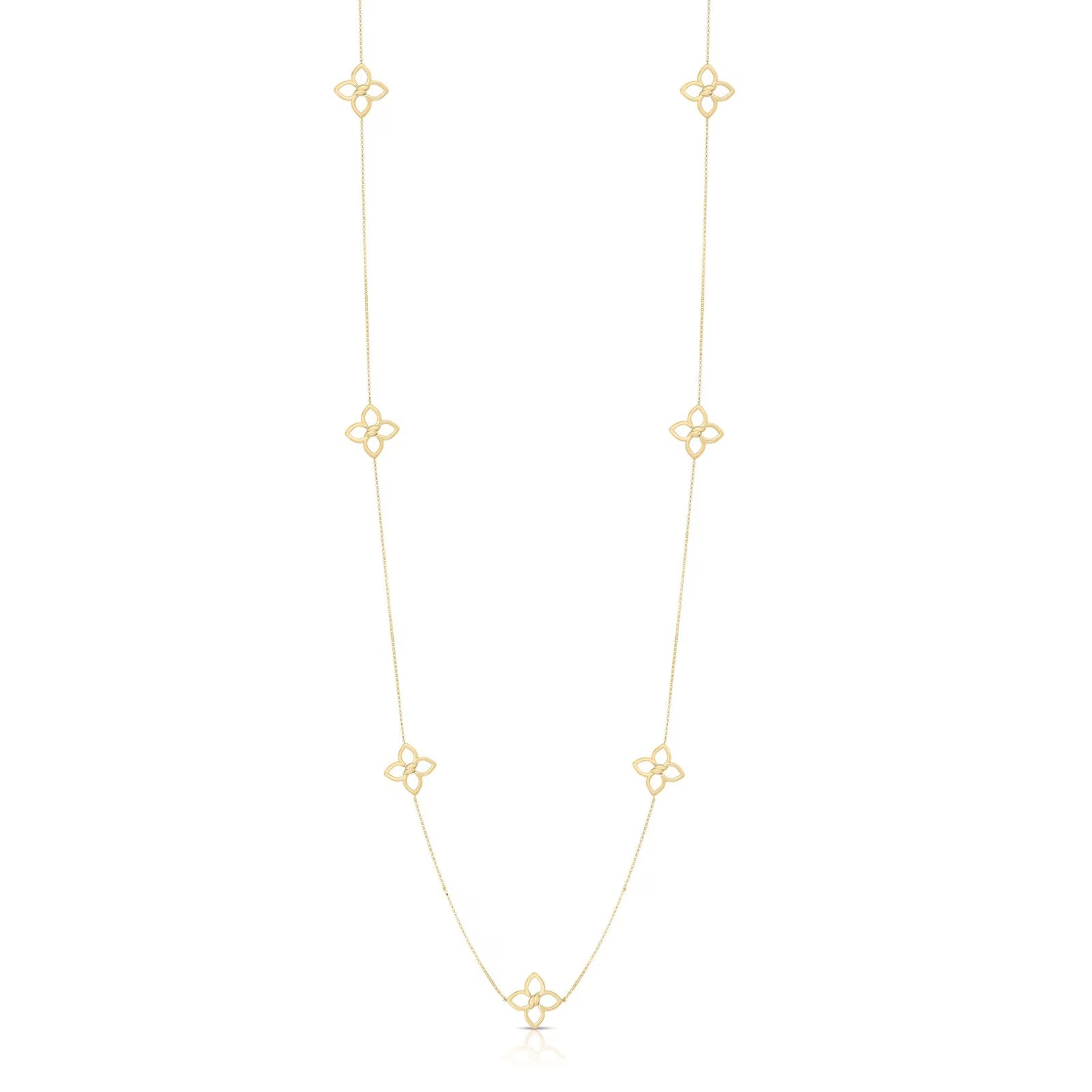 Roberto Coin Cialoma Diamond Flower Station Long Necklace - Skeie's Jewelers