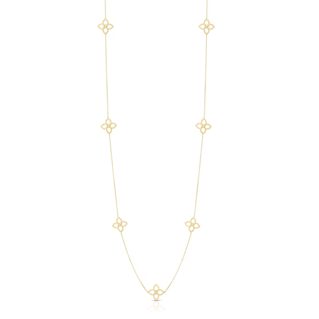 Roberto Coin Cialoma Diamond Flower Station Long Necklace