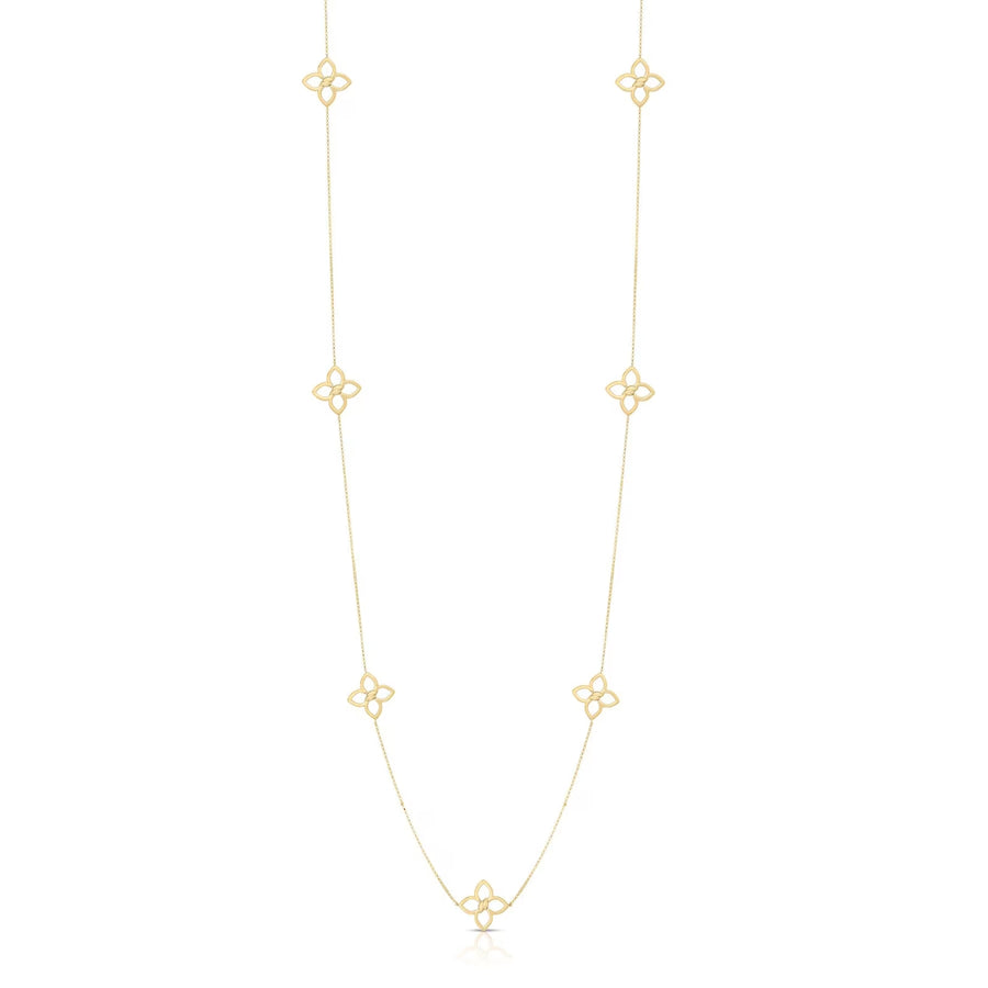 Roberto Coin Cialoma Diamond Flower Station Long Necklace