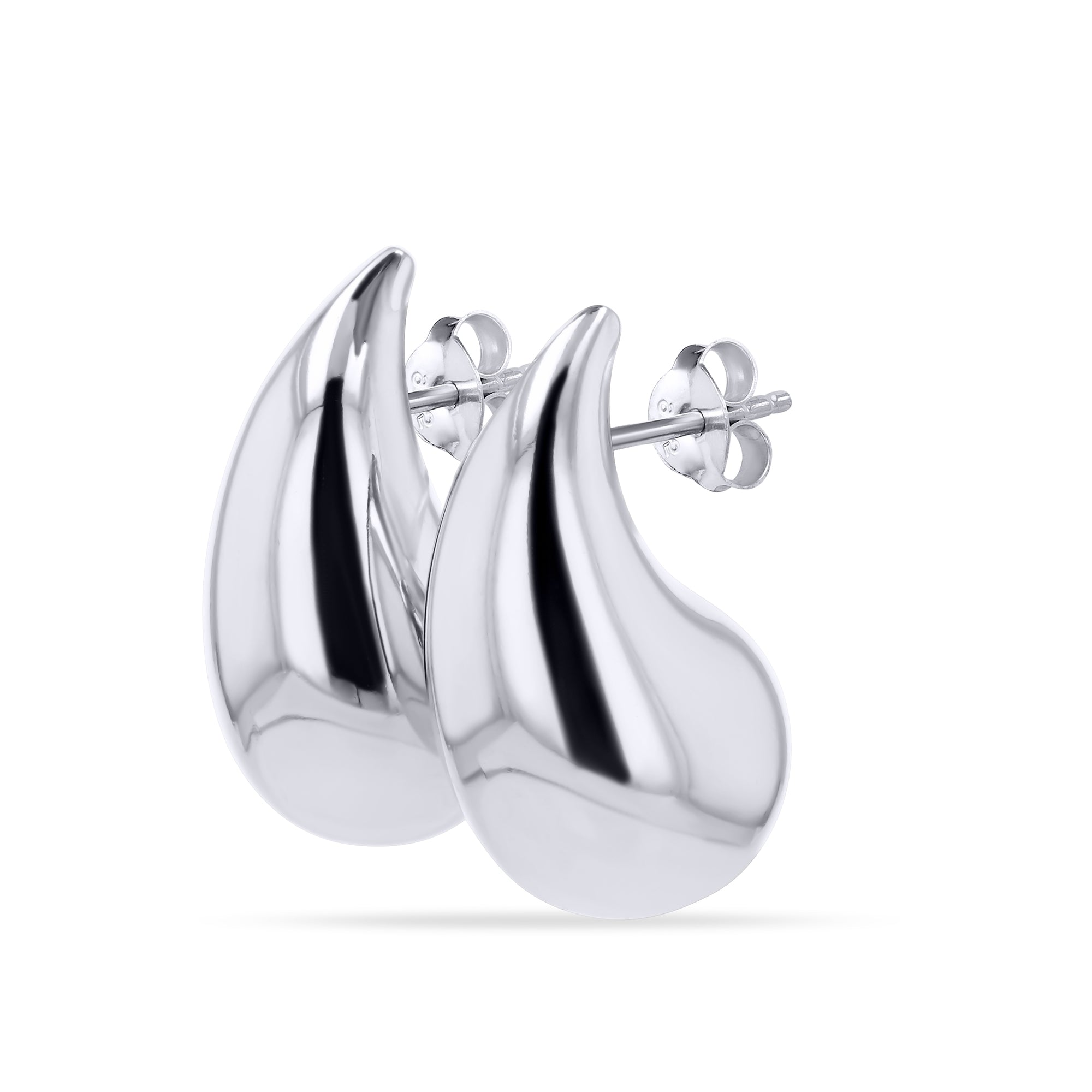 Sterling Silver Puffy Teardrop Earrings - Skeie's Jewelers