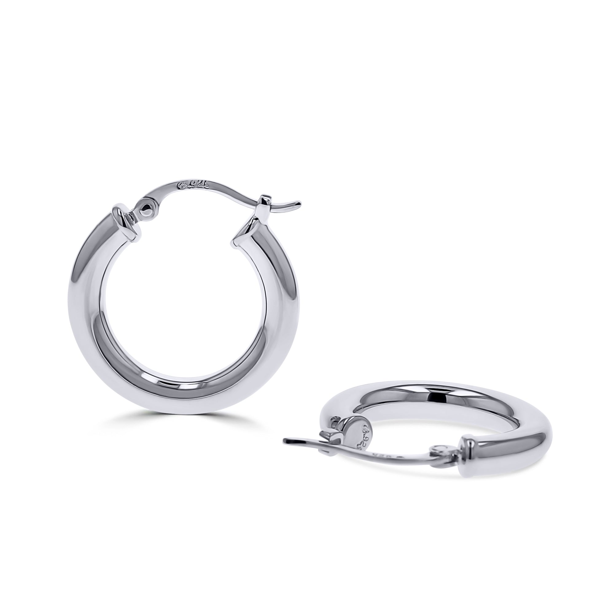 Silver Medium Tube Hoops - Skeie's Jewelers
