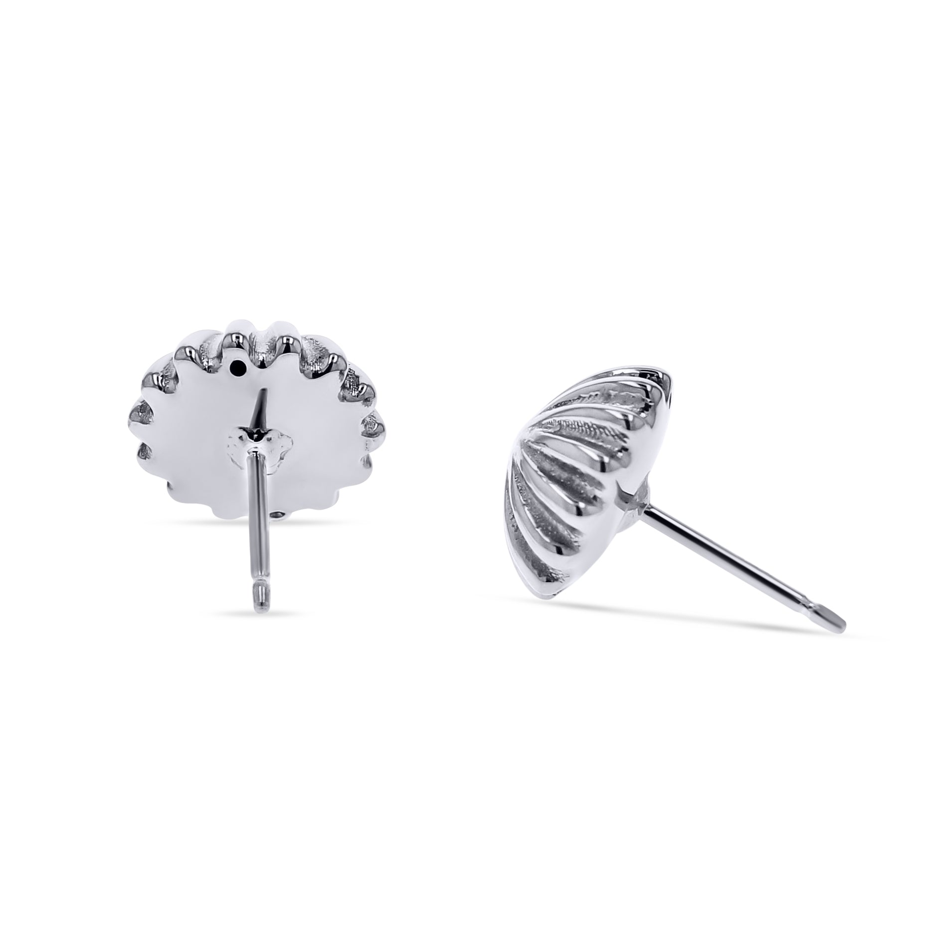 Silver Scallop Stud Earrings - Skeie's Jewelers