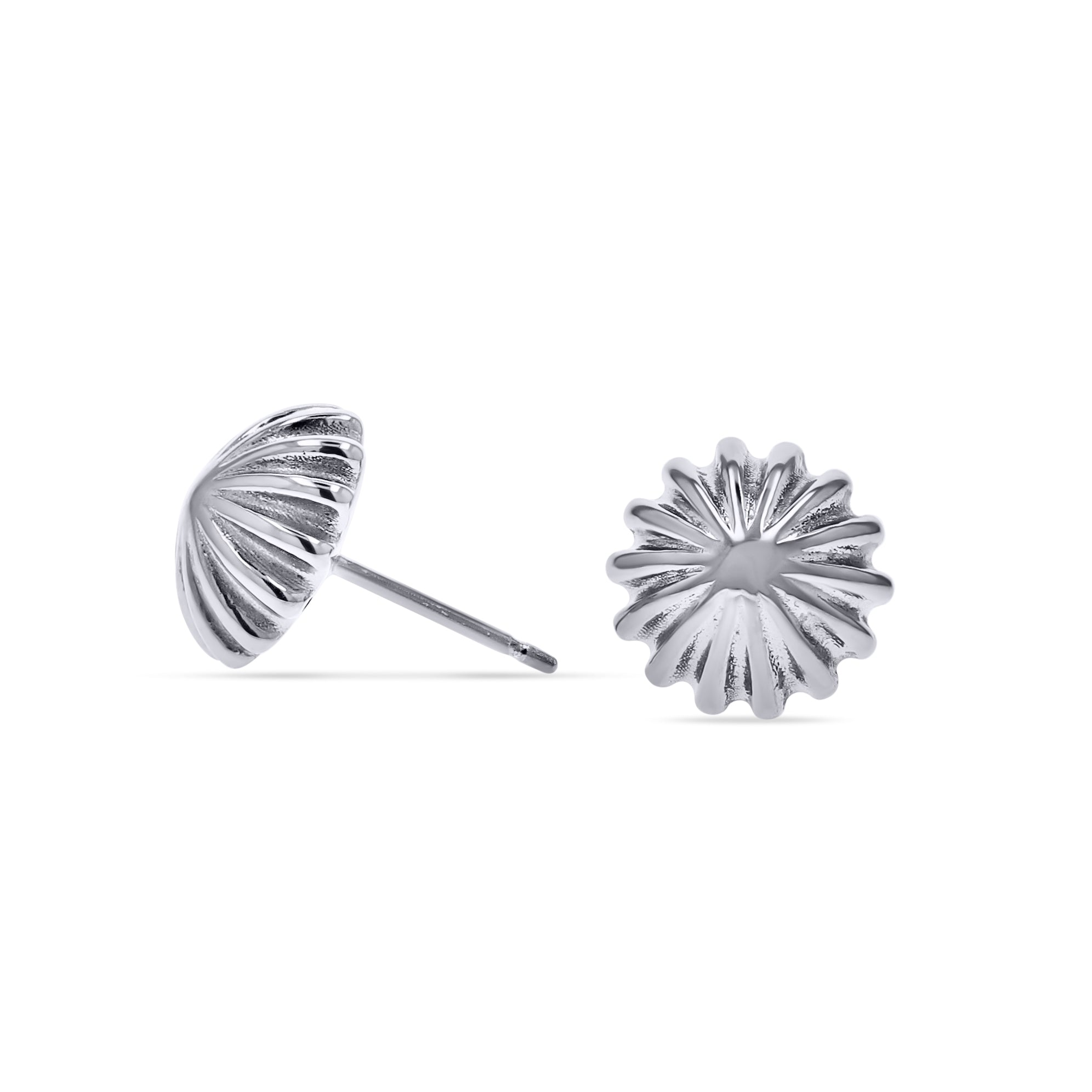 Silver Scallop Stud Earrings - Skeie's Jewelers