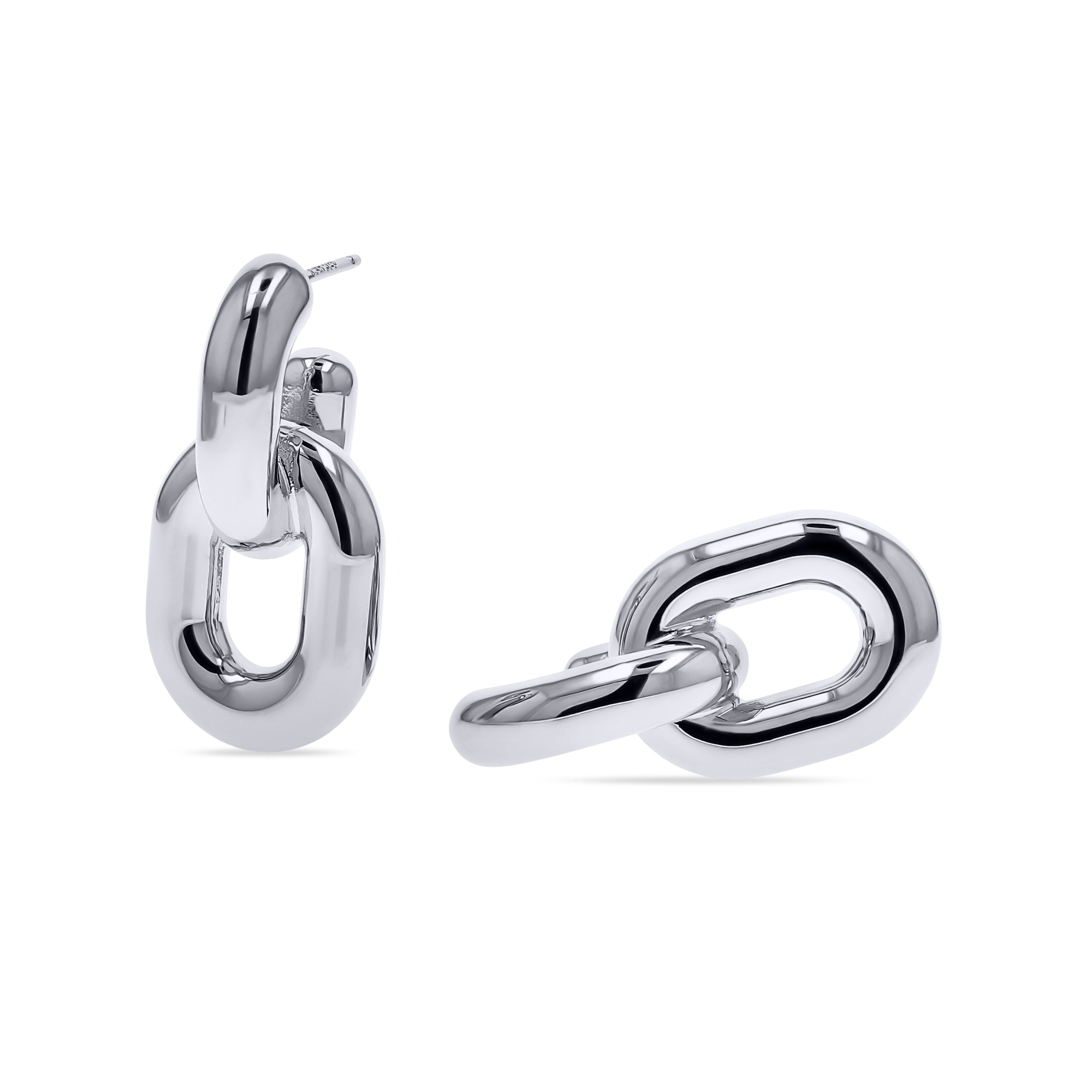 Silver Double Drop Link Earrings - Skeie's Jewelers