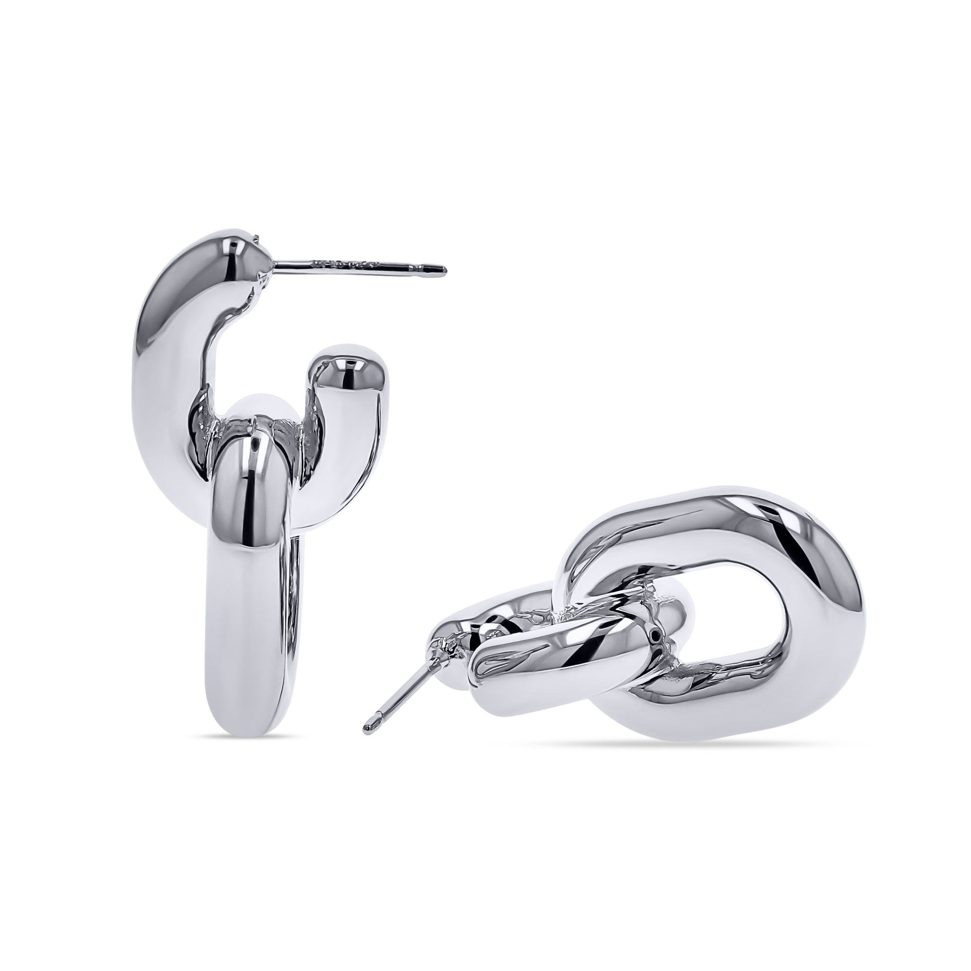 Silver Double Drop Link Earrings - Skeie's Jewelers
