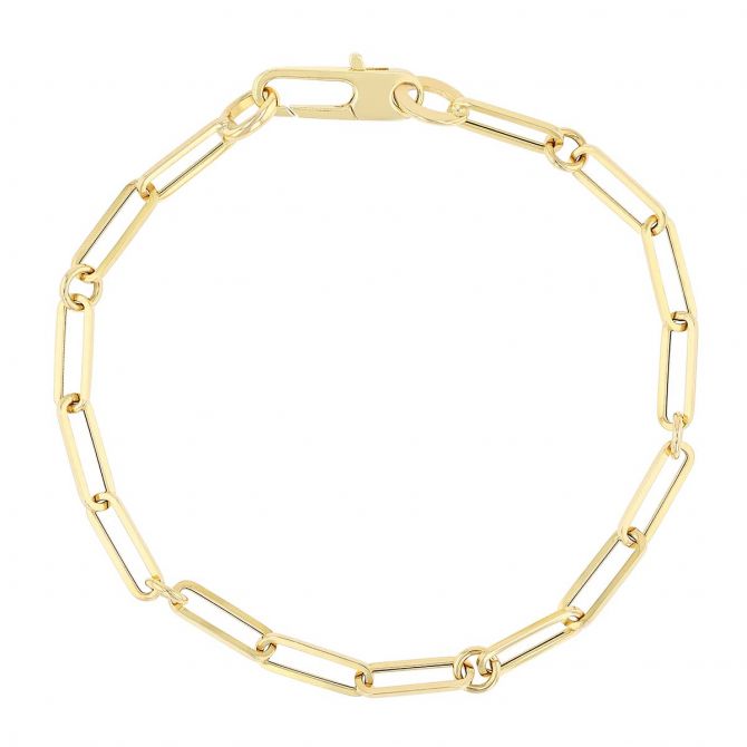 Roberto Coin Round Link Paperclip Bracelet - Skeie's Jewelers