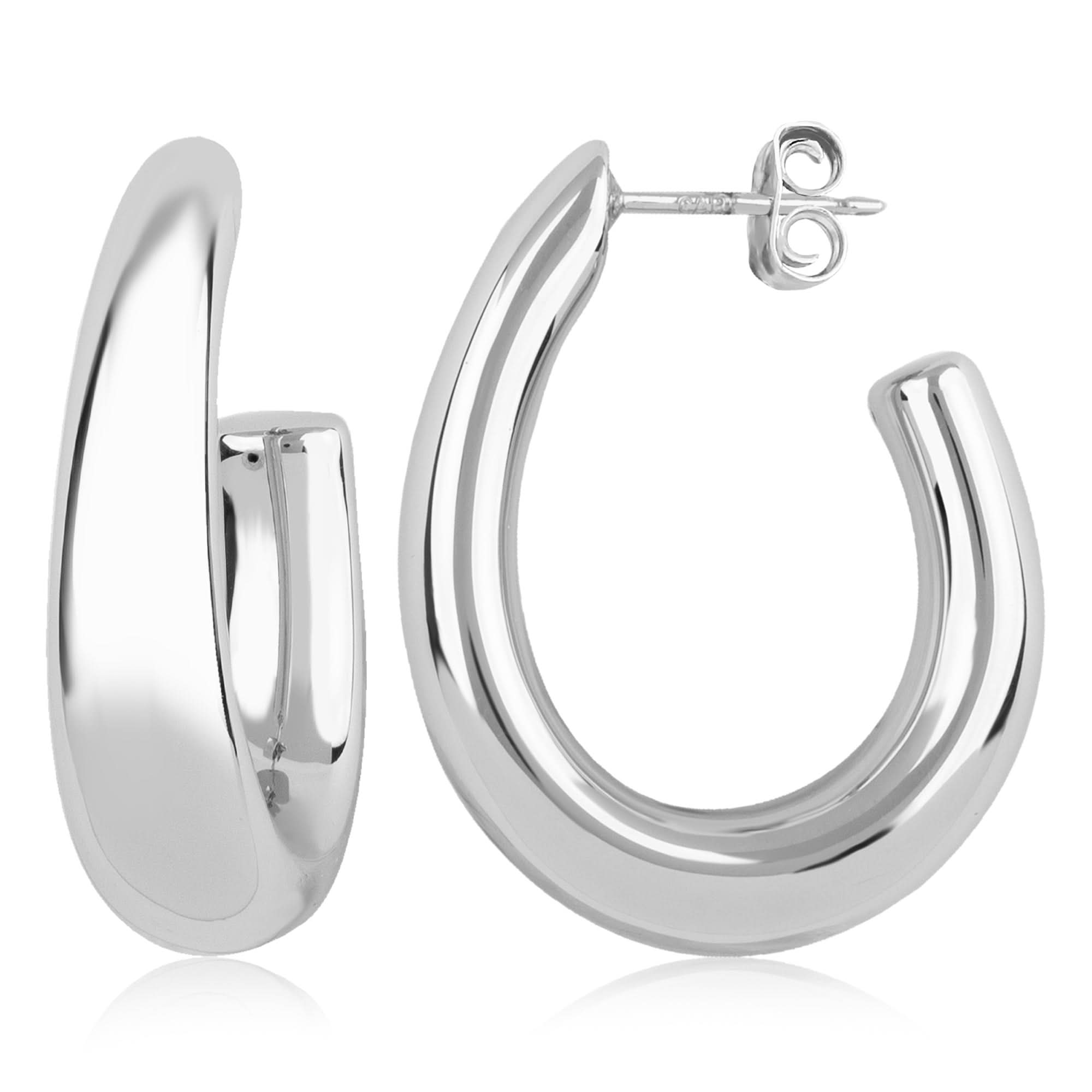 Sterling Silver "J" Hoop - Skeie's Jewelers
