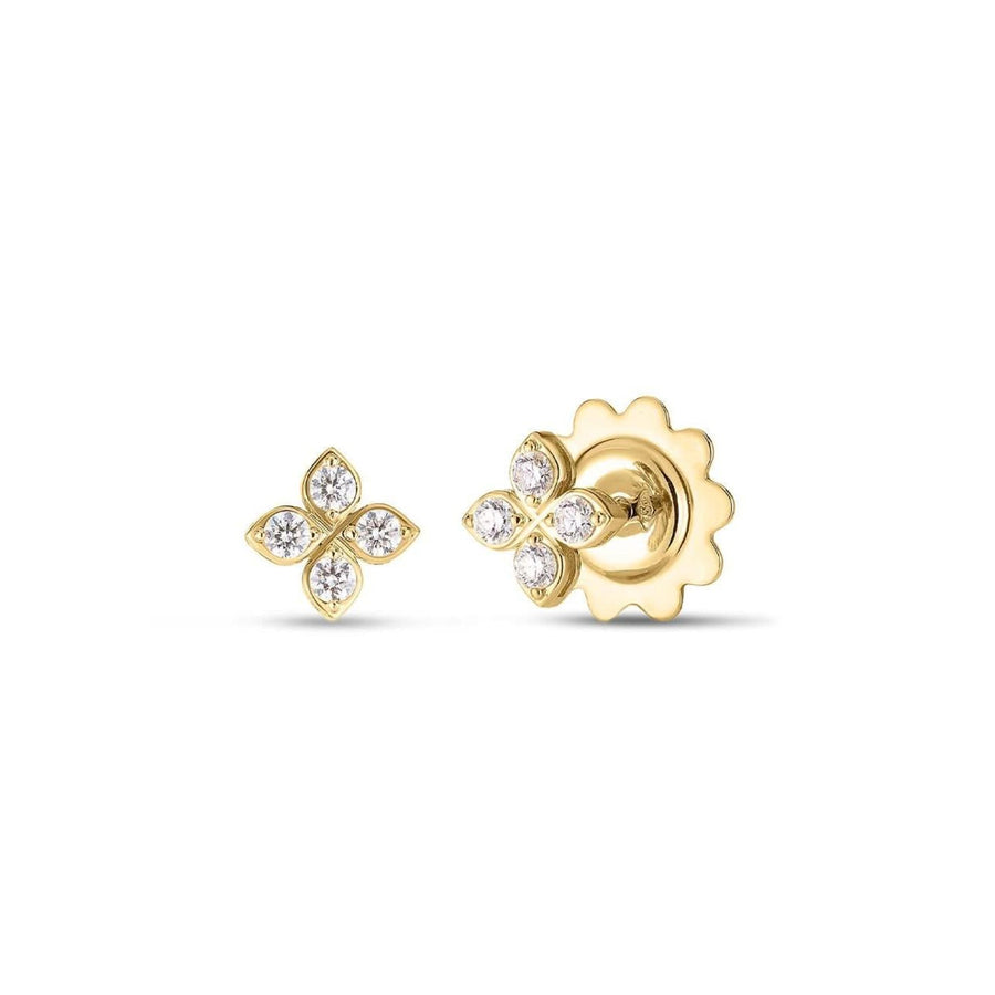 Roberto Coin Love In Verona Diamond Flower Stud Earrings