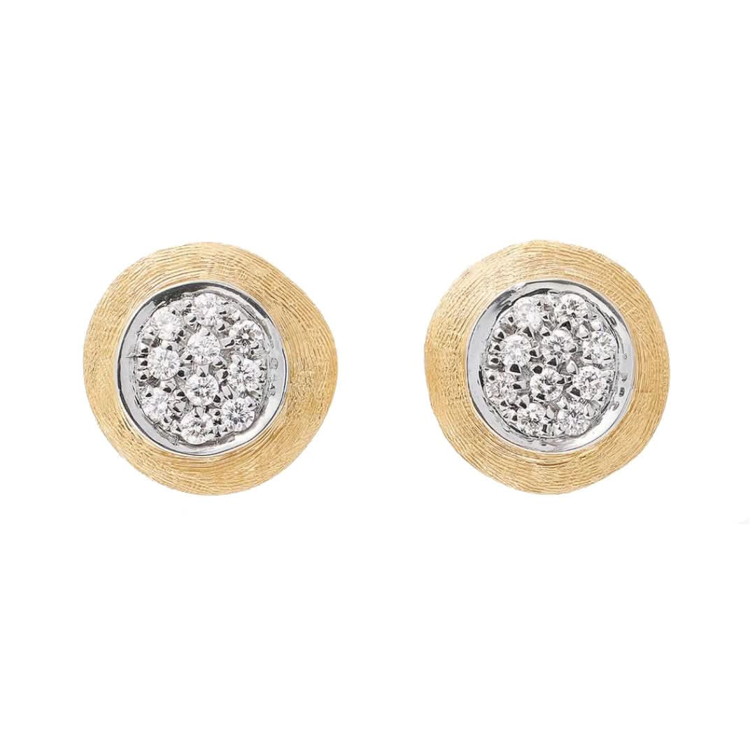Marco Bicego Jaipur Gold & Diamond Pavé Stud Earrings - Skeie's Jewelers