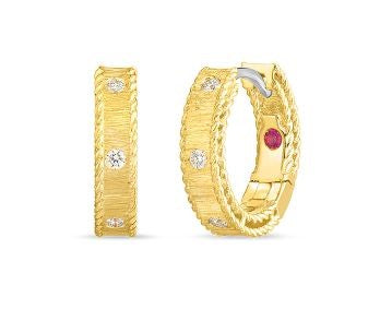 Roberto Coin Princess Diamond Hoop Earrings - Skeie's Jewelers