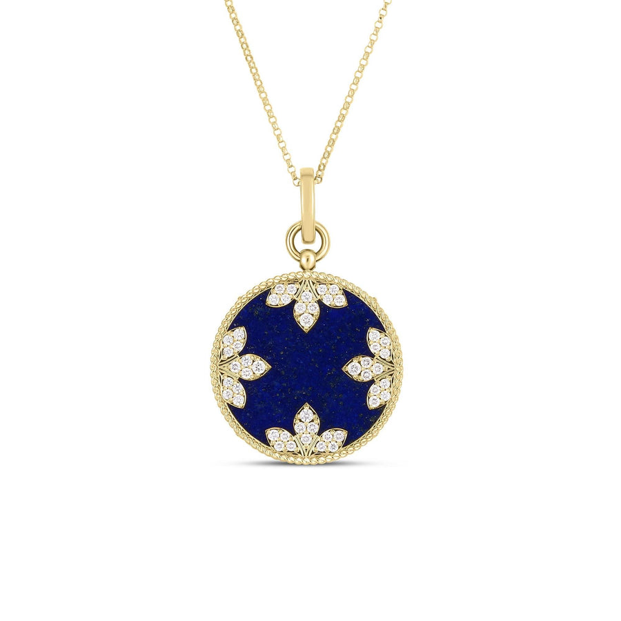 Roberto Coin Diamond & Lapis Medallion Necklace