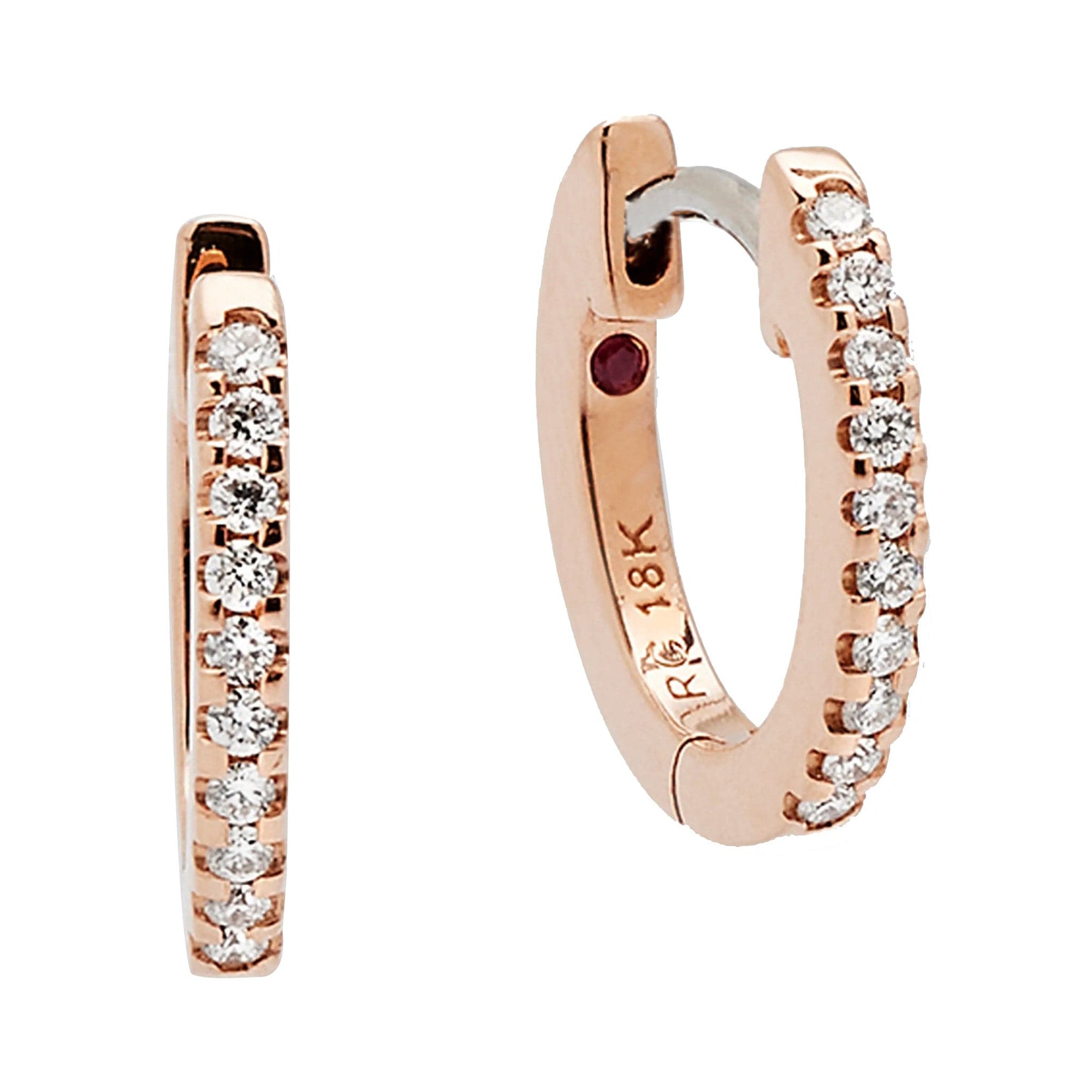 Roberto Coin Diamond Huggie Hoops - Skeie's Jewelers