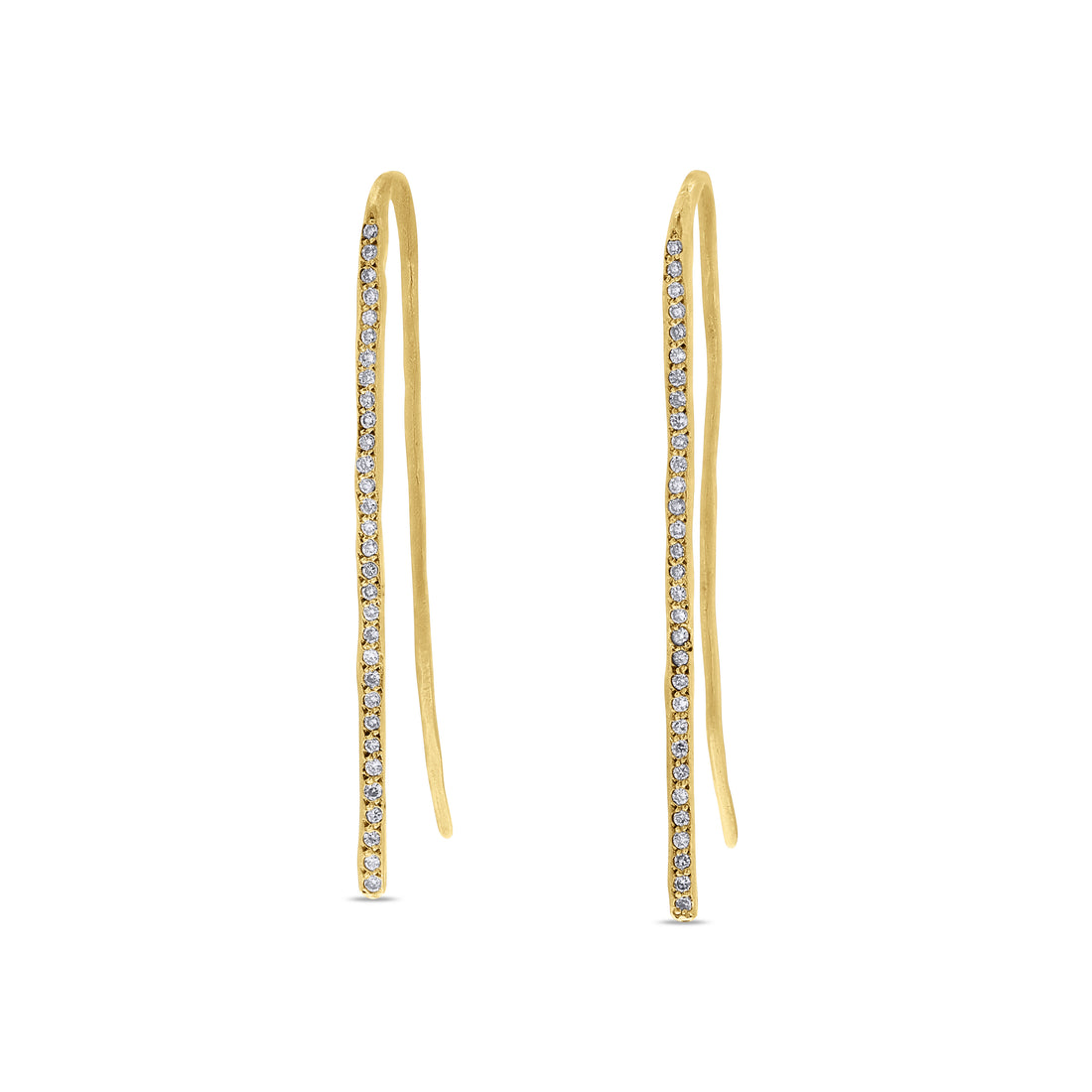 Diamond-Accented Gold Threader Earrings