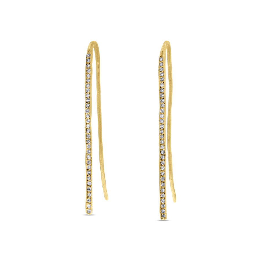 Diamond-Accented Gold Threader Earrings