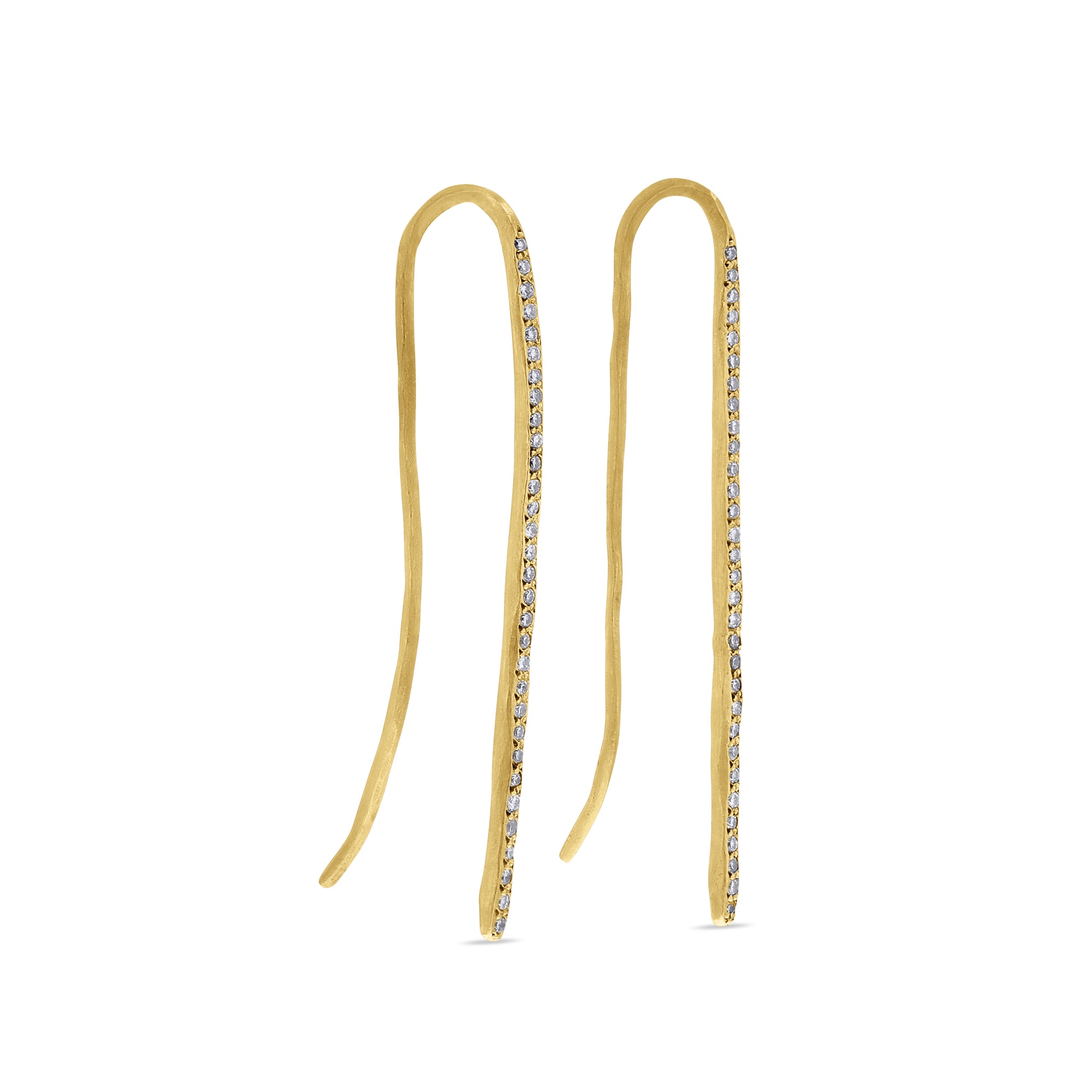 Diamond-Accented Gold Threader Earrings - Skeie's Jewelers