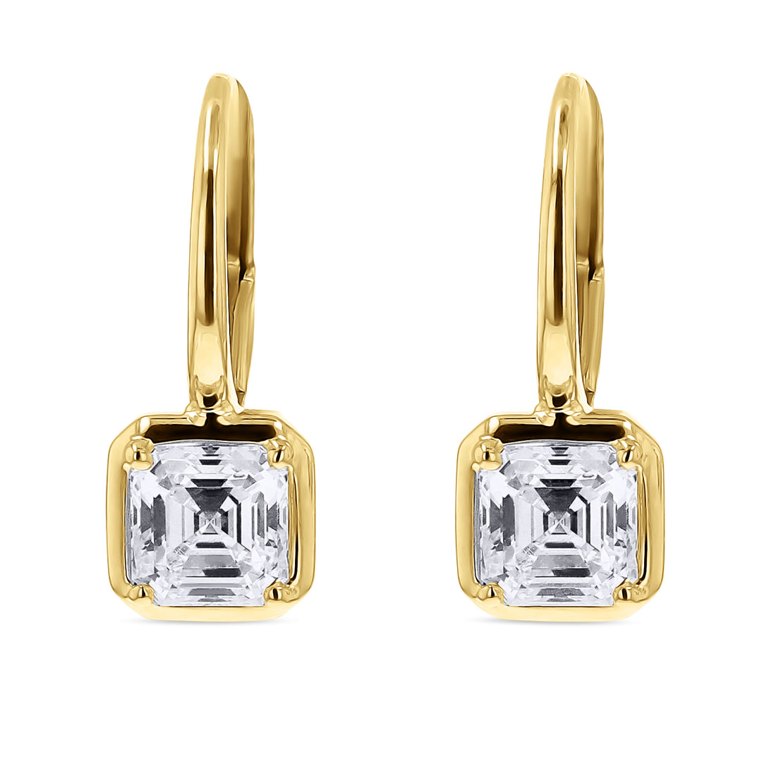 Ascher-Cut Diamond Dangle Earrings