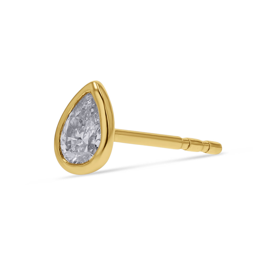 Pear-Cut Diamond Bezel Studs - Skeie's Jewelers