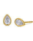Pear-Cut Diamond Bezel Studs - Skeie's Jewelers