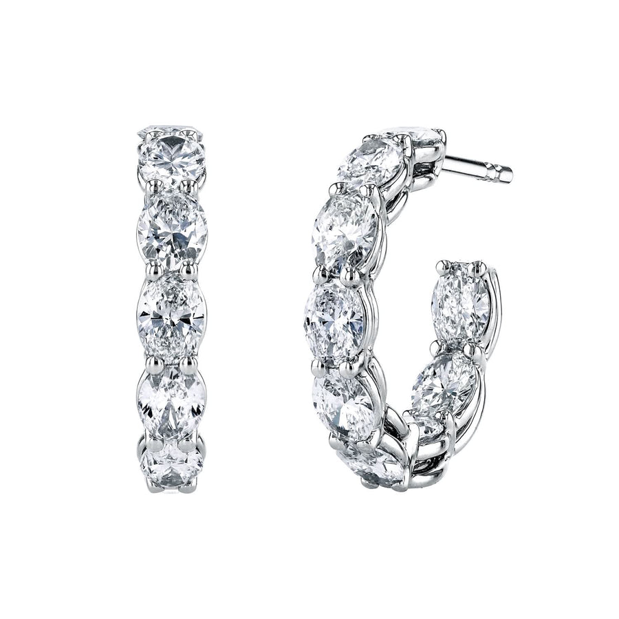 Oval-Cut Diamond Hoops