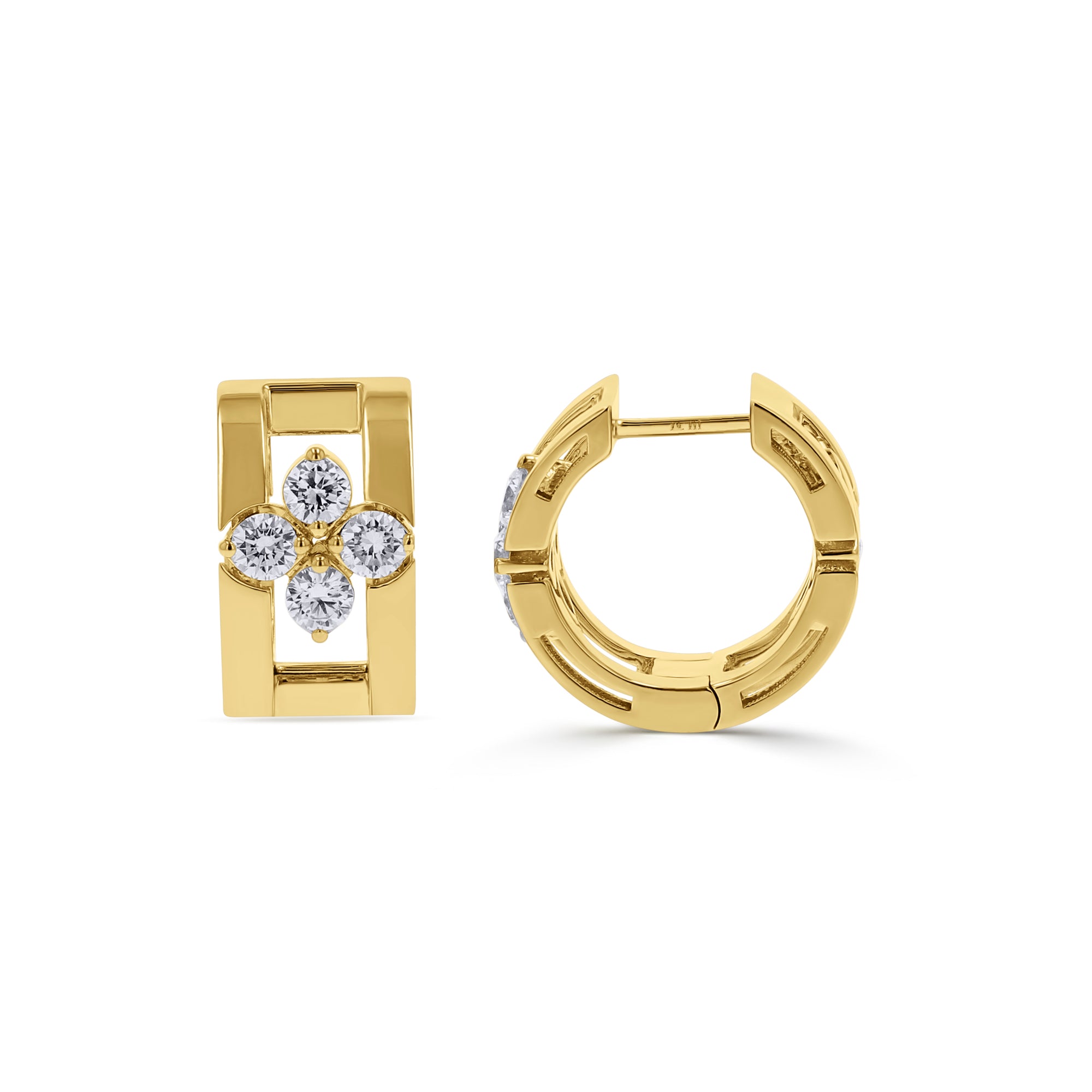 Yellow Gold 'Love in Verona' Diamond Huggies - Skeie's Jewelers