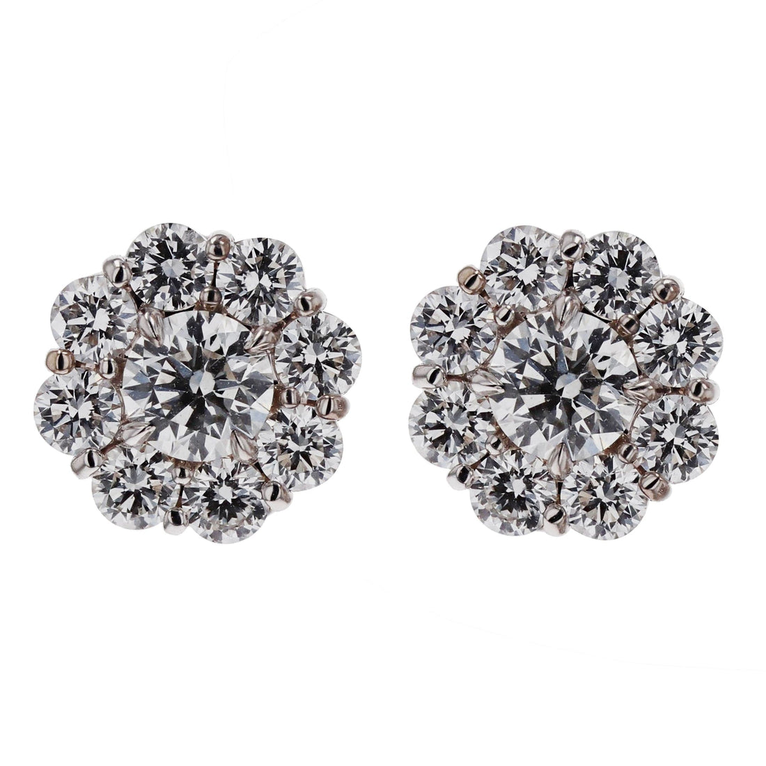Skeie's Legacy Collection Diamond Cluster Stud Earrings in White Gold - Skeie's Jewelers