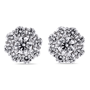 Skeie's Legacy Collection Diamond Cluster Stud Earrings in White Gold