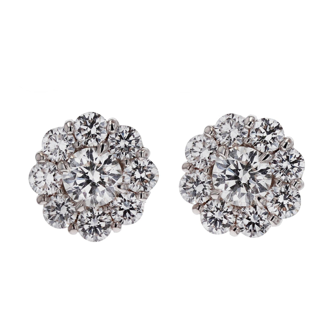 Skeie's Legacy Collection Diamond Cluster Stud Earrings in White Gold - Skeie's Jewelers