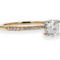 Round Lab Grown Diamond Engagement Ring in Yellow Gold & Platinum - Skeie's Jewelers