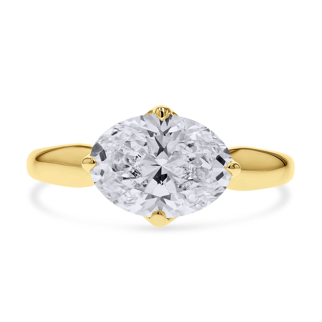 Clarity Diamond East-West Set Oval Solitaire Engagement Ring