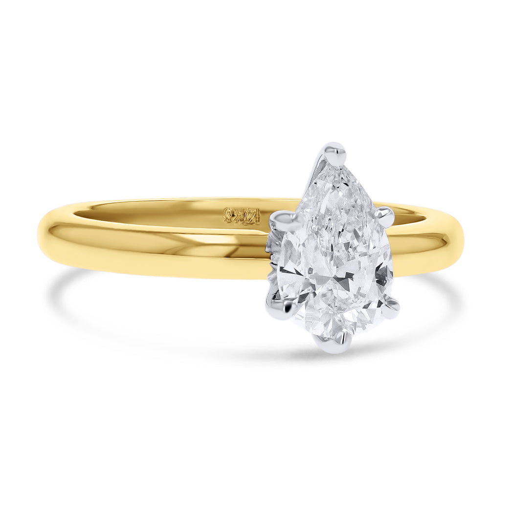 Lab Grown Pear-Cut Diamond Solitaire - Skeie's Jewelers