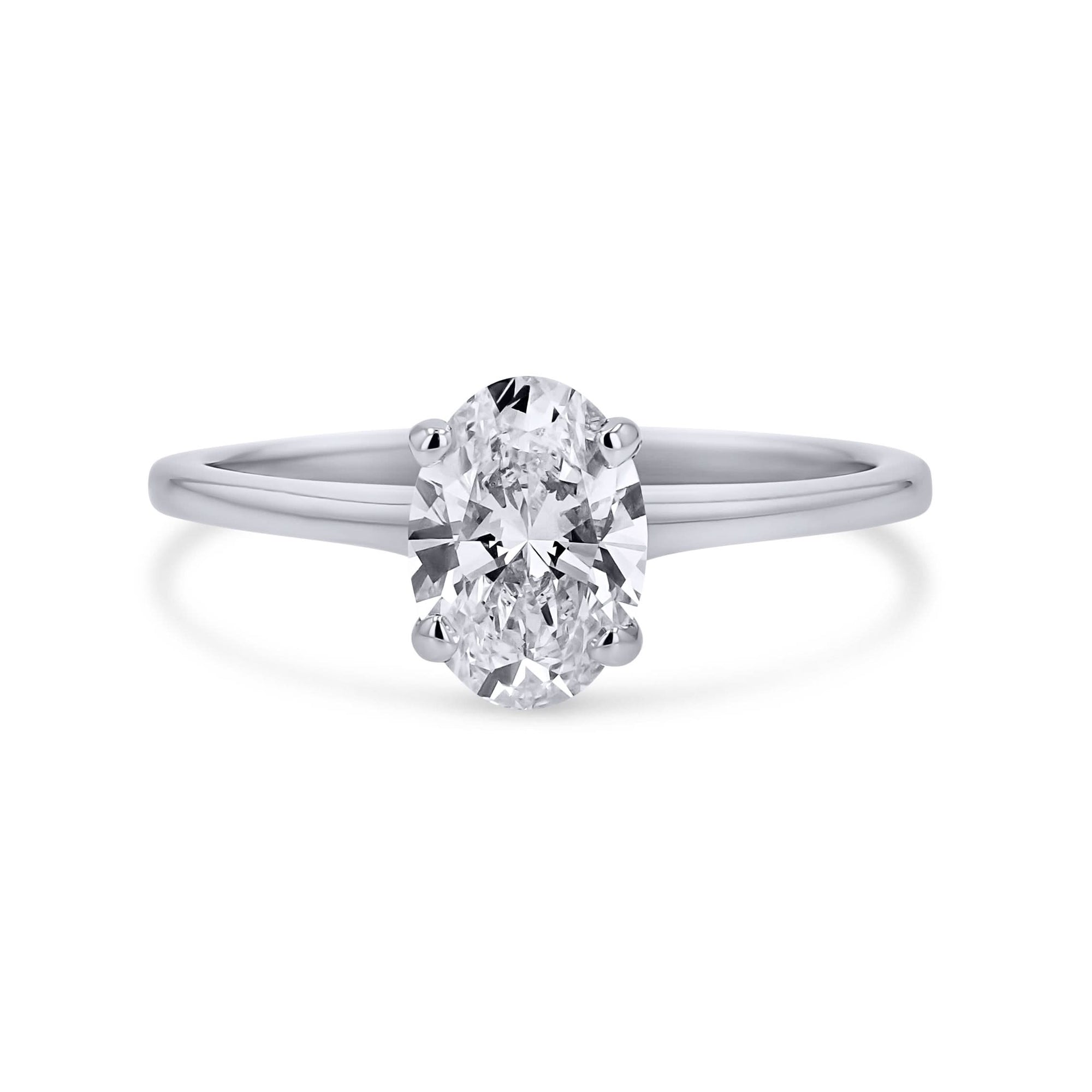 Lab-Grown Oval Diamond Solitaire Engagement Ring - 1.09ct