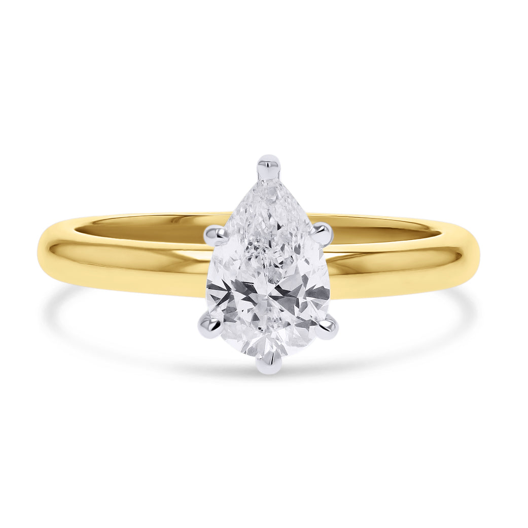 Lab Grown Pear-Cut Diamond Solitaire - Skeie's Jewelers