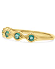 Emerald and Yellow Gold 5-Stone Band - Skeie's Jewelers