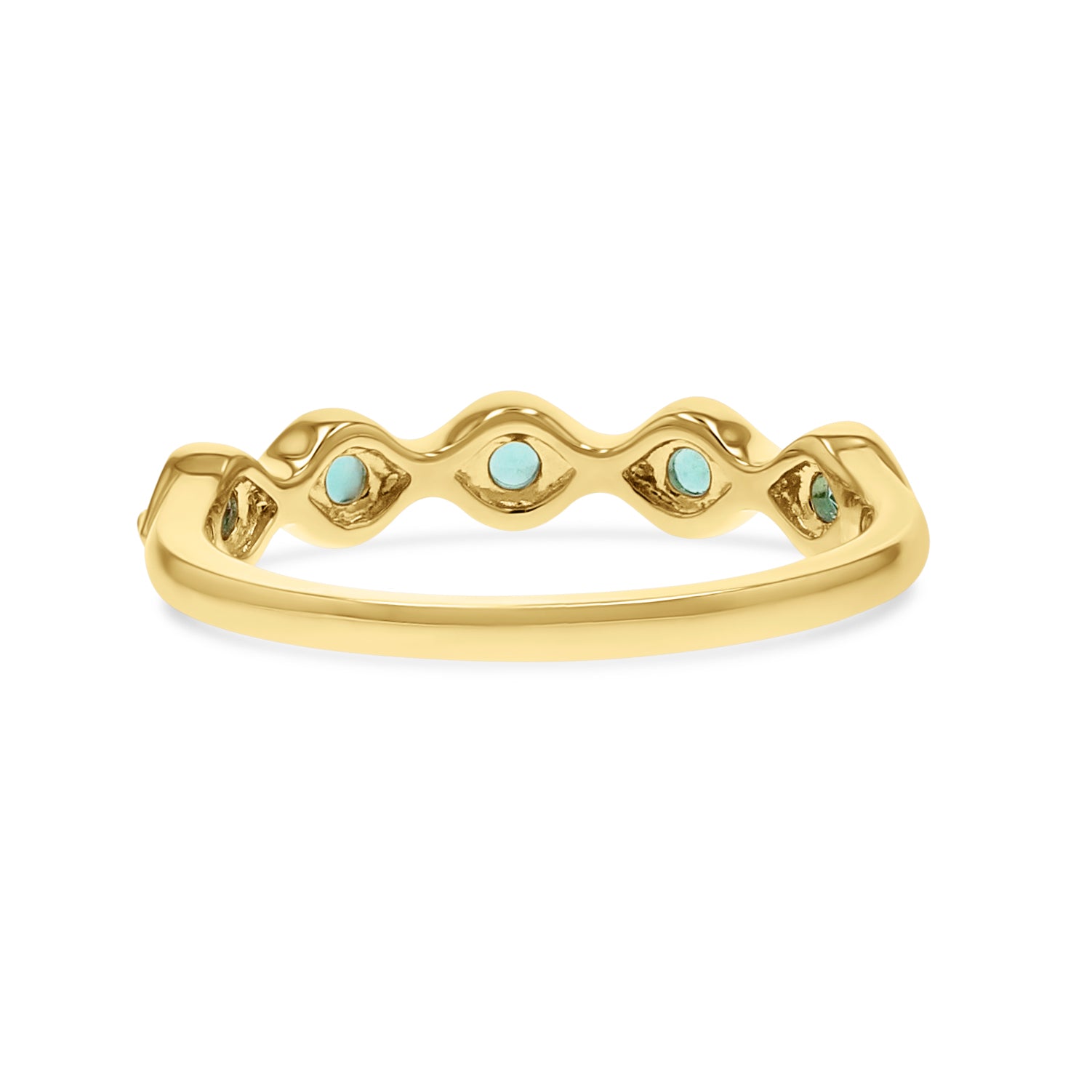 Emerald and Yellow Gold 5-Stone Band - Skeie's Jewelers