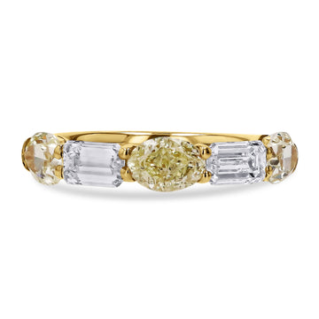 JB Star Platinum & 18k Gold Fancy Yellow and White Diamond Band