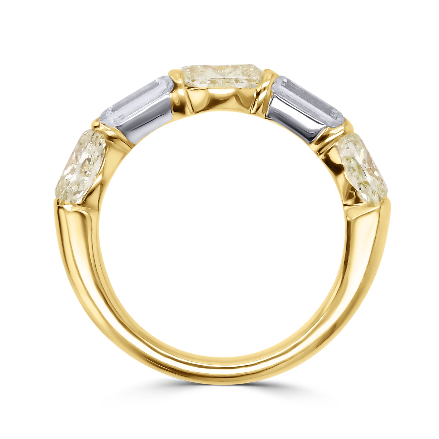 JB Star Fancy Yellow Oval-and-Emerald Band - Skeie's Jewelers