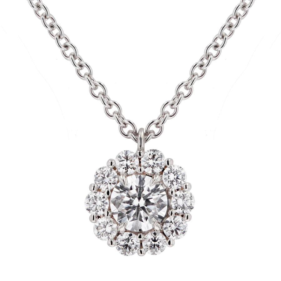 Skeie's Legacy Collection Diamond Cluster Pendant Necklace in White Gold - Skeie's Jewelers
