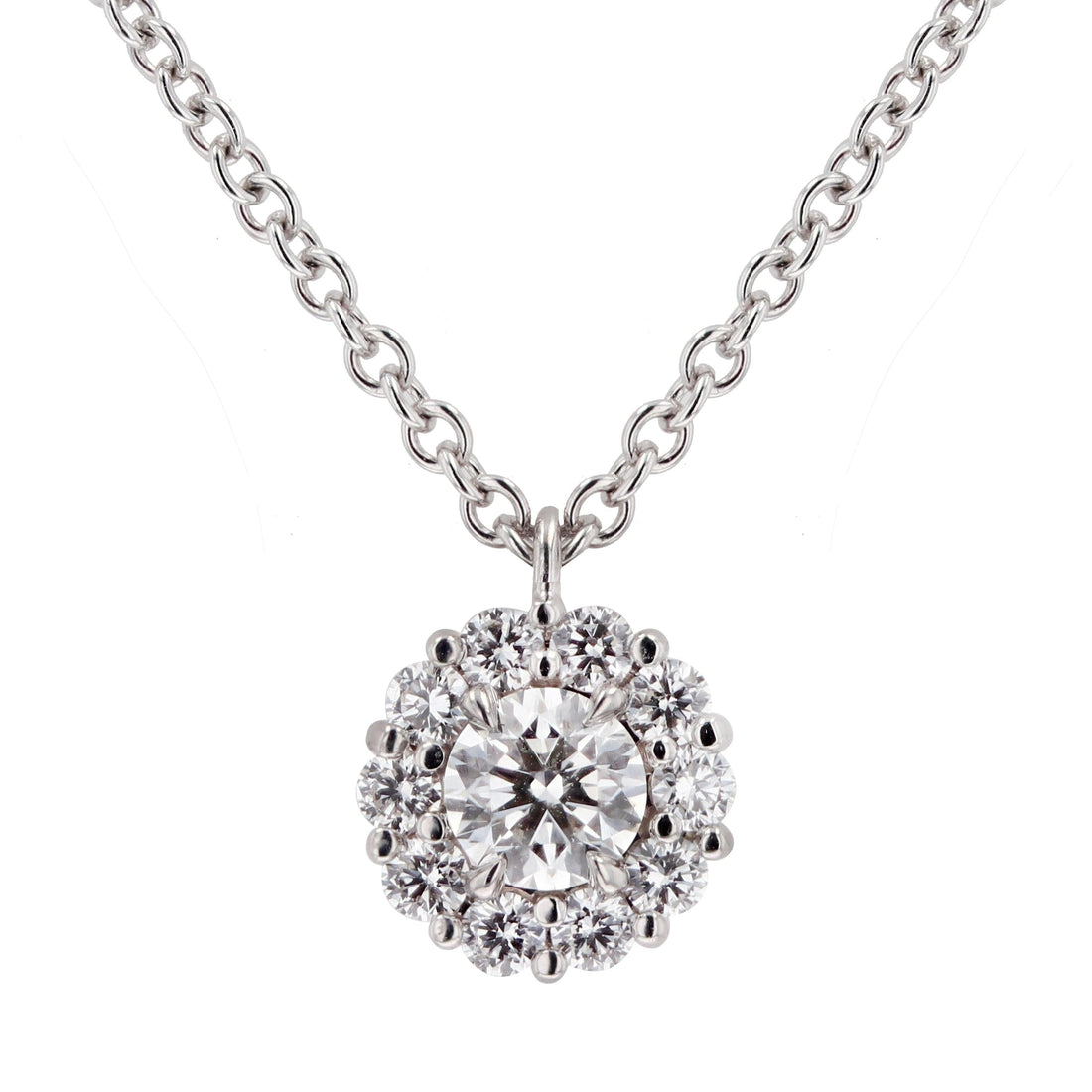 Skeie's Legacy Collection Diamond Cluster Pendant Necklace in White Gold - Skeie's Jewelers